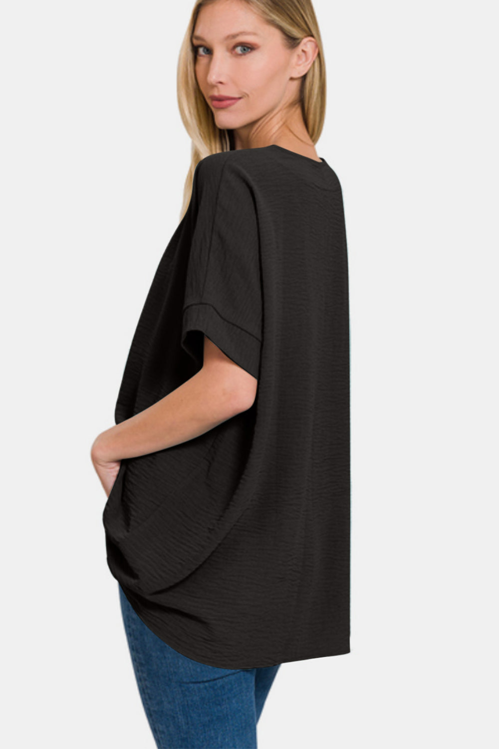 Zenana Full Size V-Neck Short Sleeve Top