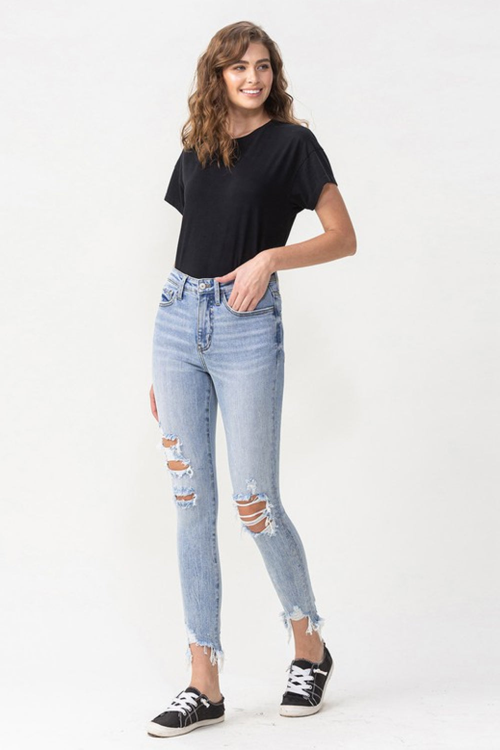 Lovervet Lauren Distressed High Rise Skinny Jeans