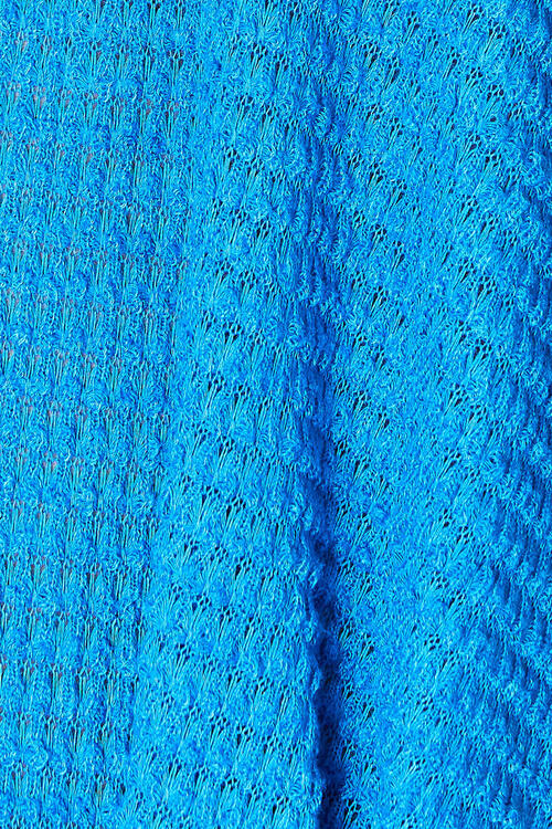 Zenana Round Neck High-Low Slit Knit Top - Ocean Blue