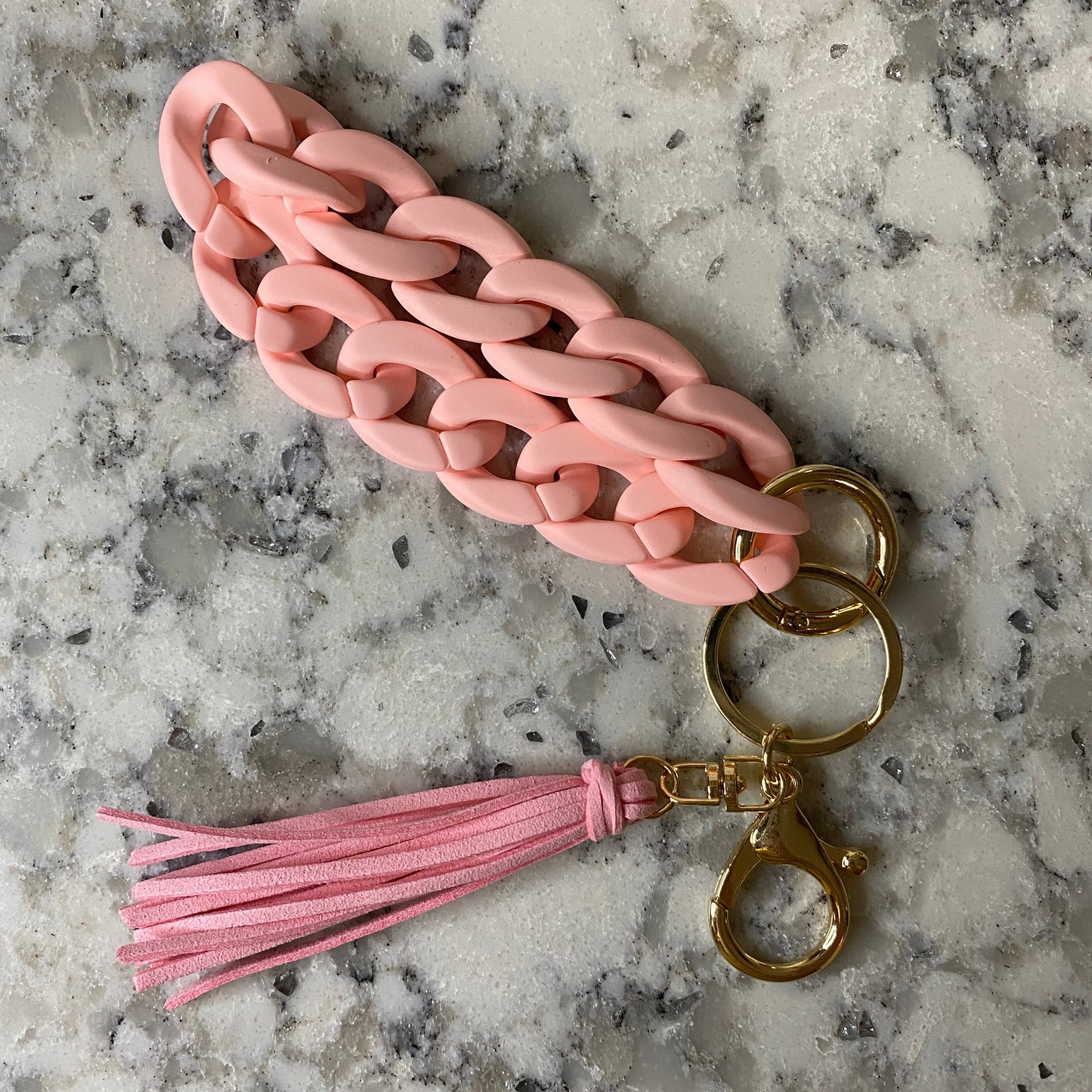 Link Bracelet Keychain with Tassel